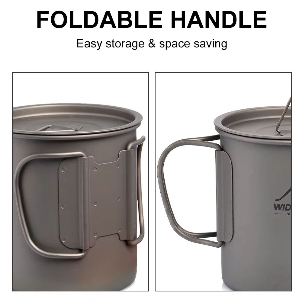 Widesea Titanium Camping Mug  Durable Outdoor Cookware For Travel  Hiking 1