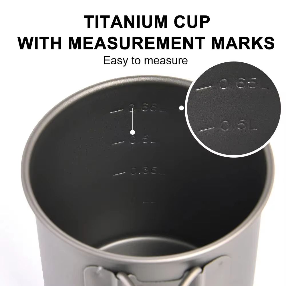 Widesea Titanium Camping Mug  Durable Outdoor Cookware For Travel  Hiking 5