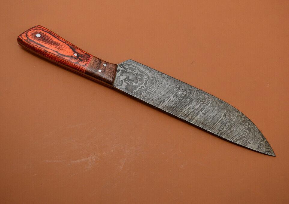Premium Damascus Steel Kitchen Knife  Full Tang Chef Knife With Poplar Wood Grip 1