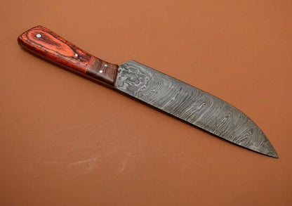 Premium Damascus Steel Kitchen Knife  Full Tang Chef Knife With Poplar Wood Grip 1