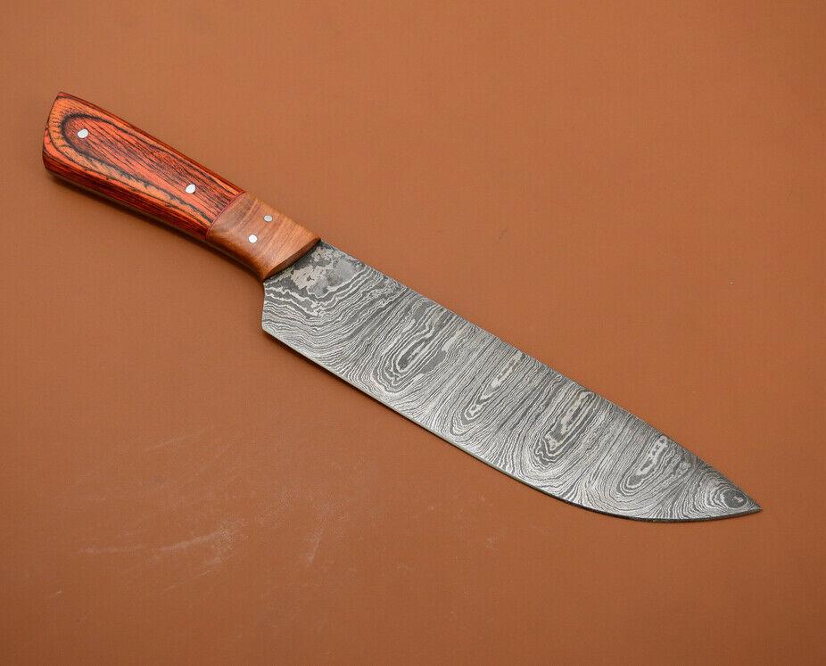 Premium Damascus Steel Kitchen Knife  Full Tang Chef Knife With Poplar Wood Grip 3