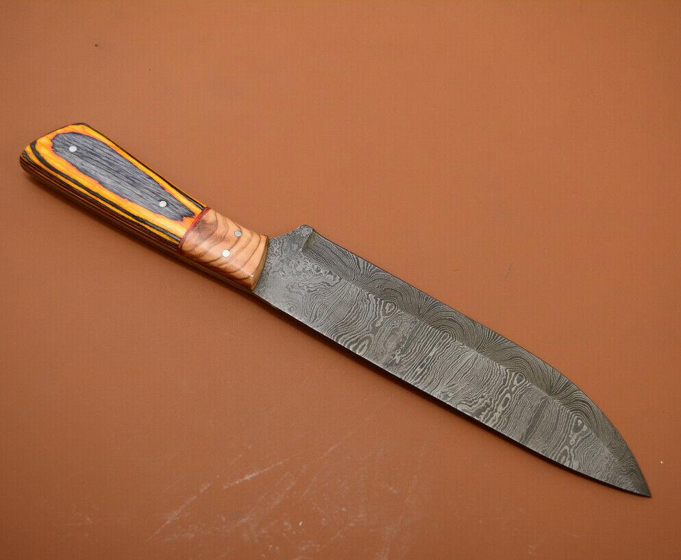 Artisan Damascus Chef Knife  Handmade Full Tang Kitchen Knife Gift For Him Or Her 1