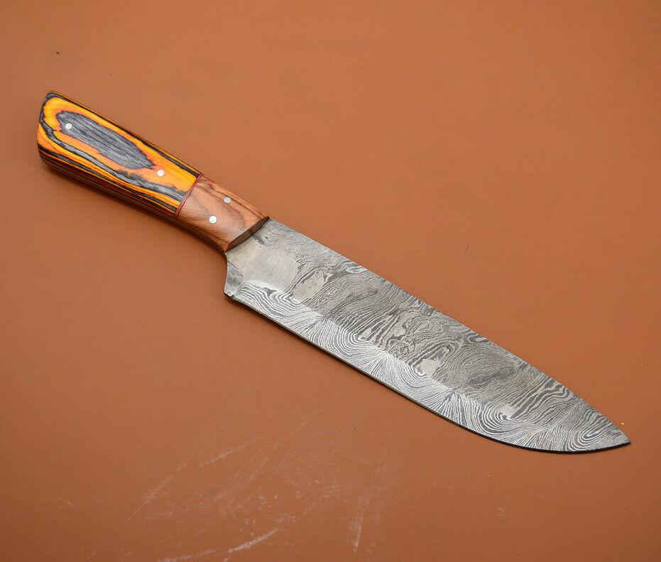 Artisan Damascus Chef Knife  Handmade Full Tang Kitchen Knife Gift For Him Or Her 2