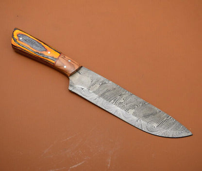 Artisan Damascus Chef Knife  Handmade Full Tang Kitchen Knife Gift For Him Or Her 2