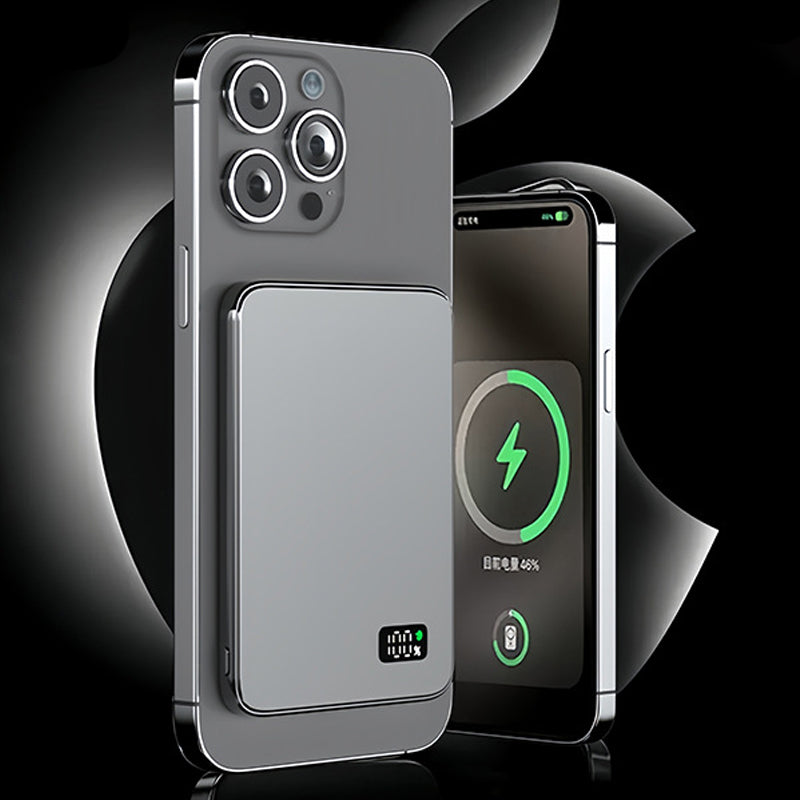 Magnetic Wireless Fast Charging LED Display, Ultra Thin Power Bank for MagSafe, Portable Battery for iPhone Samsung