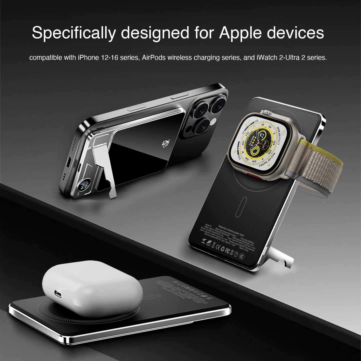 Portable Magnetic Wireless Power Bank 10000mAh Ultra Slim, 20W Fast Charging Battery for iPhone, Samsung, Xiaomi, Apple