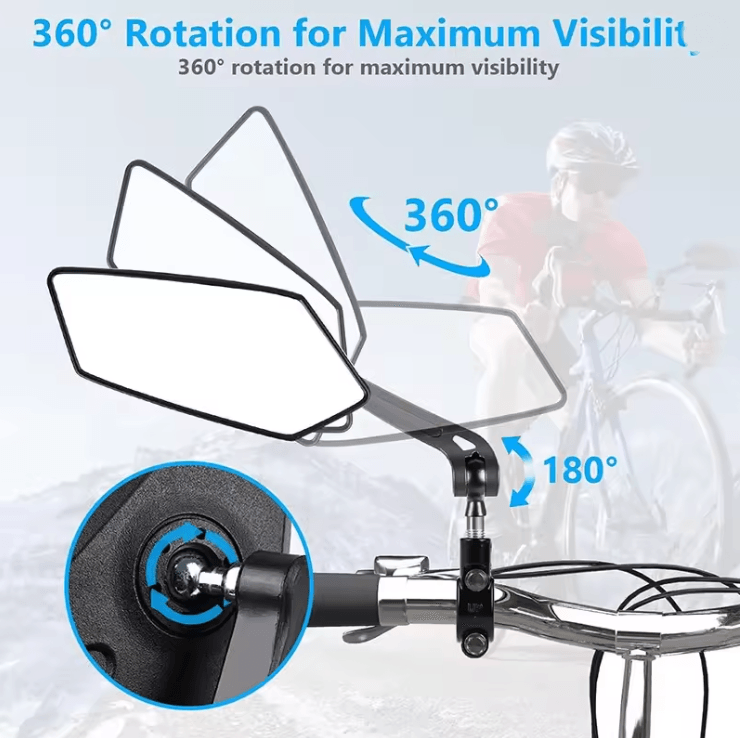 ClearView 360 Rotatable Bike Rear View Mirror For Handlebar Safety And Wide Visibility 1