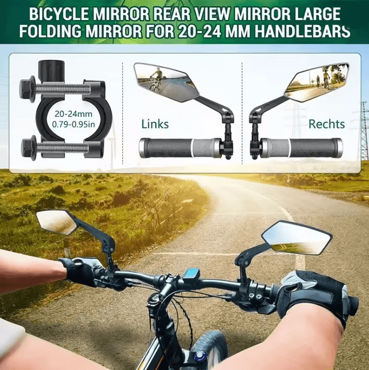ClearView 360 Rotatable Bike Rear View Mirror For Handlebar Safety And Wide Visibility 2