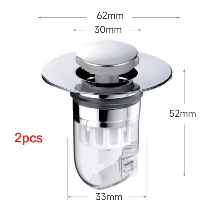 AquaSeal Universal Pop Up Drain Filter Stopper For Sink And Bathtub 4