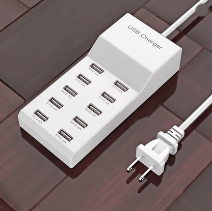 PowerLink 10 Port High Speed USB Charging Hub for Home Office and Travel