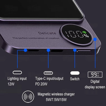 Alloy Magsafe 10000mAh Powerbank, Magnetic Wireless Fast Charger, Portable Battery for iPhone