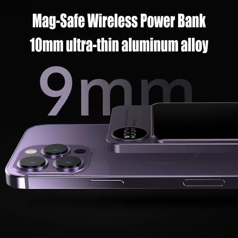 Alloy Magsafe 10000mAh Powerbank, Magnetic Wireless Fast Charger, Portable Battery for iPhone