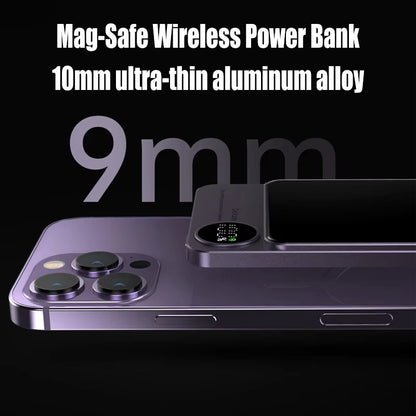 Alloy Magsafe 10000mAh Powerbank, Magnetic Wireless Fast Charger, Portable Battery for iPhone