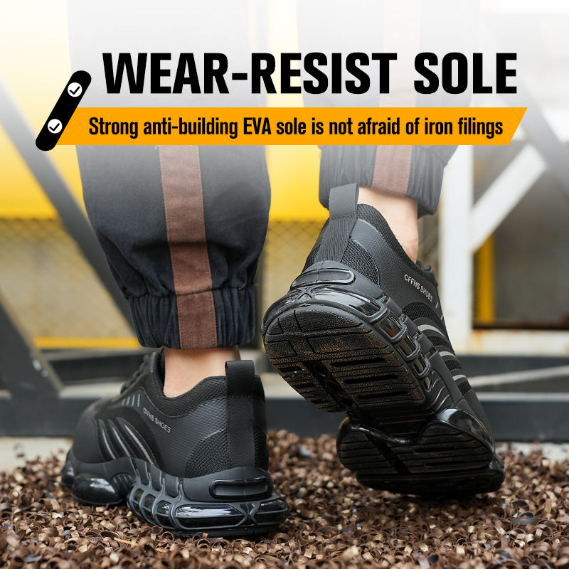 Lightweight Breathable Anti-Smash and Anti-Puncture Safety Shoes, Comfortable Steel Toe Work Shoes for Industrial
