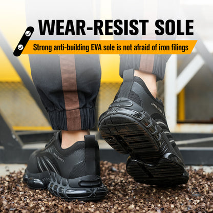 Lightweight Breathable Anti-Smash and Anti-Puncture Safety Shoes, Comfortable Steel Toe Work Shoes for Industrial