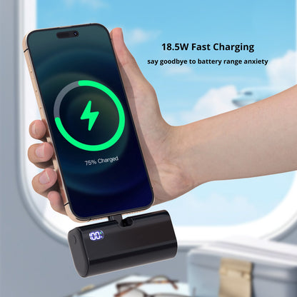Fast Charging Portable Charger, Mini Power Bank USB-C / Lightning, External Battery Powerbank for iPhone Xiaomi Samsung