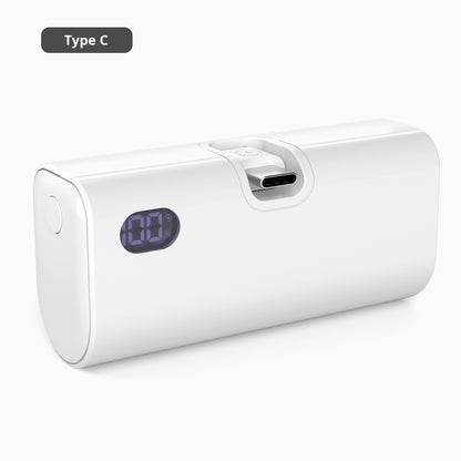 Fast Charging Portable Charger, Mini Power Bank USB-C / Lightning, External Battery Powerbank for iPhone Xiaomi Samsung