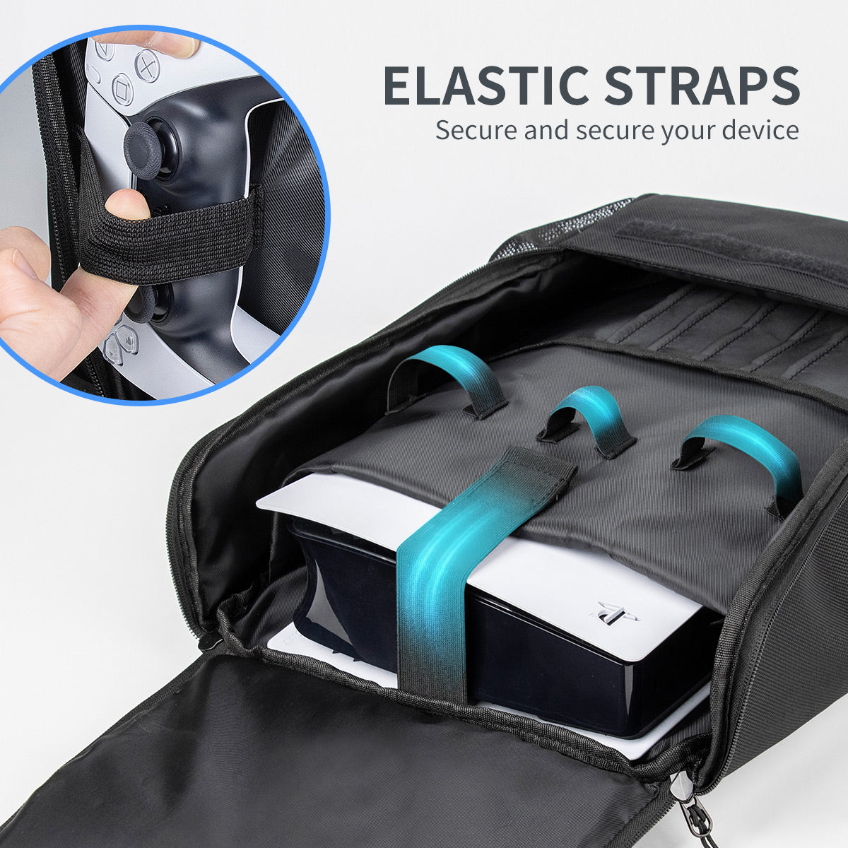 PS5 Pro Carrying Backpack, Large Capacity Bag for Disc/Digital Console & Accessories, Comfortable & Durable