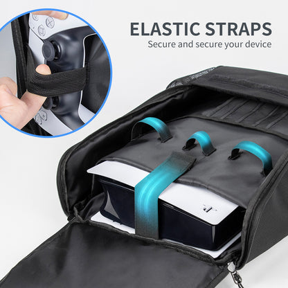 PS5 Pro Carrying Backpack, Large Capacity Bag for Disc/Digital Console & Accessories, Comfortable & Durable