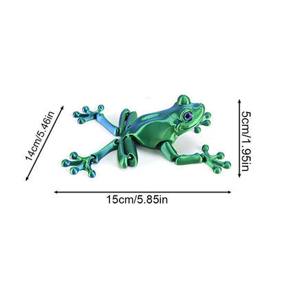 Multi Joint Movable Frog Model, 3D Printed Cute Animal Toy, Glittering Eyes, Realistic Simulation, Room Decor