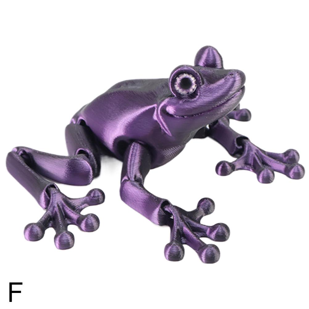 Multi Joint Movable Frog Model, 3D Printed Cute Animal Toy, Glittering Eyes, Realistic Simulation, Room Decor