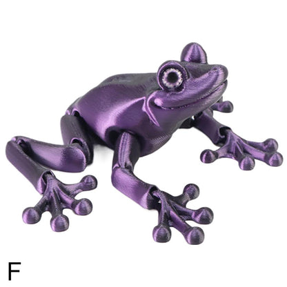 Multi Joint Movable Frog Model, 3D Printed Cute Animal Toy, Glittering Eyes, Realistic Simulation, Room Decor