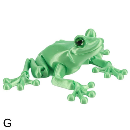 Multi Joint Movable Frog Model, 3D Printed Cute Animal Toy, Glittering Eyes, Realistic Simulation, Room Decor