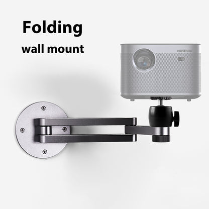 Aluminium Alloy Adjustable Folding Arm Holder, Foldable Projector Wall Mount, Stand with 1/4 Inch Thread Screw Ball Head