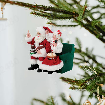 Christmas Tree Decor Pendant, 2D Acrylic Santa Claus, Daily Life Holiday Ornament, Navidad New Year Decorations