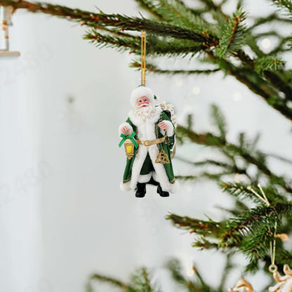 Christmas Tree Decor Pendant, 2D Acrylic Santa Claus, Daily Life Holiday Ornament, Navidad New Year Decorations