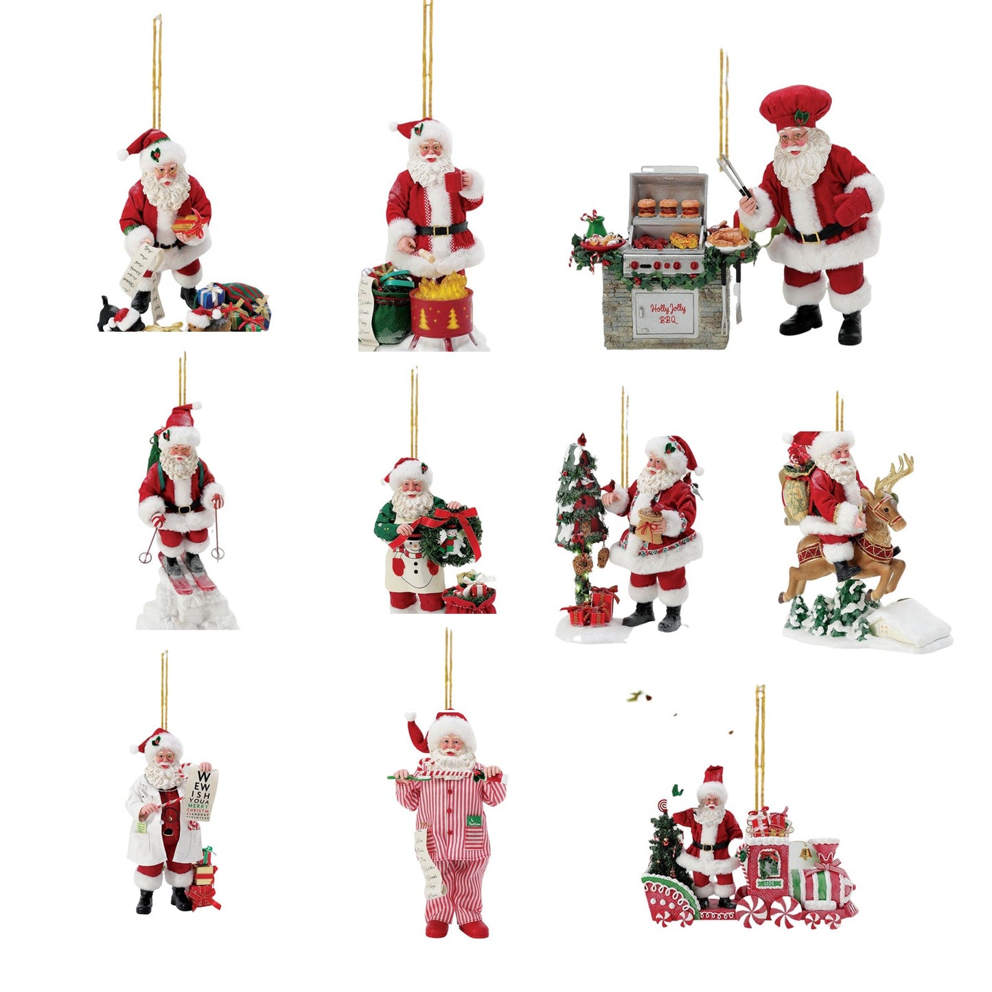 Christmas Tree Decor Pendant, 2D Acrylic Santa Claus, Daily Life Holiday Ornament, Navidad New Year Decorations
