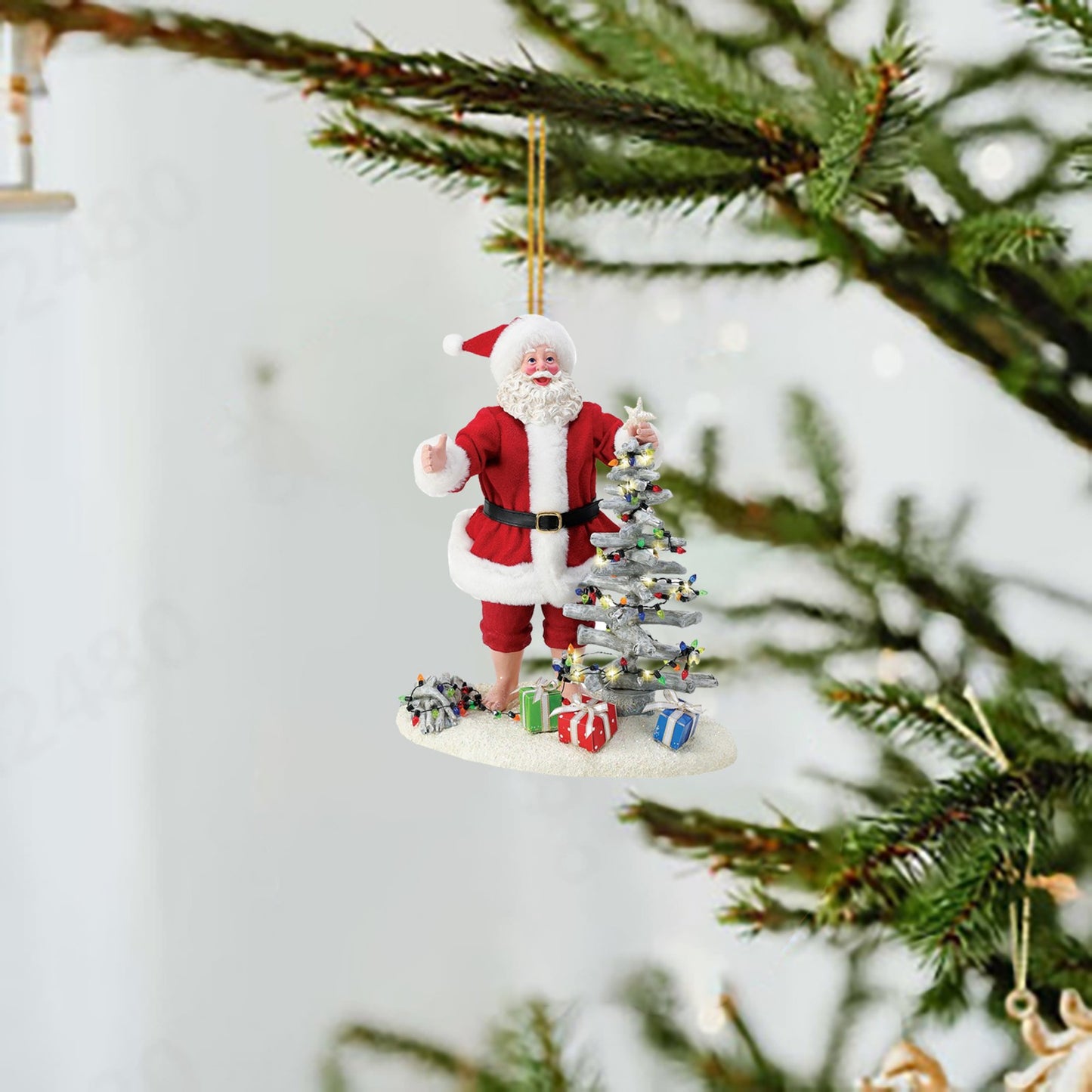 Christmas Tree Decor Pendant, 2D Acrylic Santa Claus, Daily Life Holiday Ornament, Navidad New Year Decorations