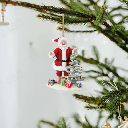 Christmas Tree Decor Pendant, 2D Acrylic Santa Claus, Daily Life Holiday Ornament, Navidad New Year Decorations