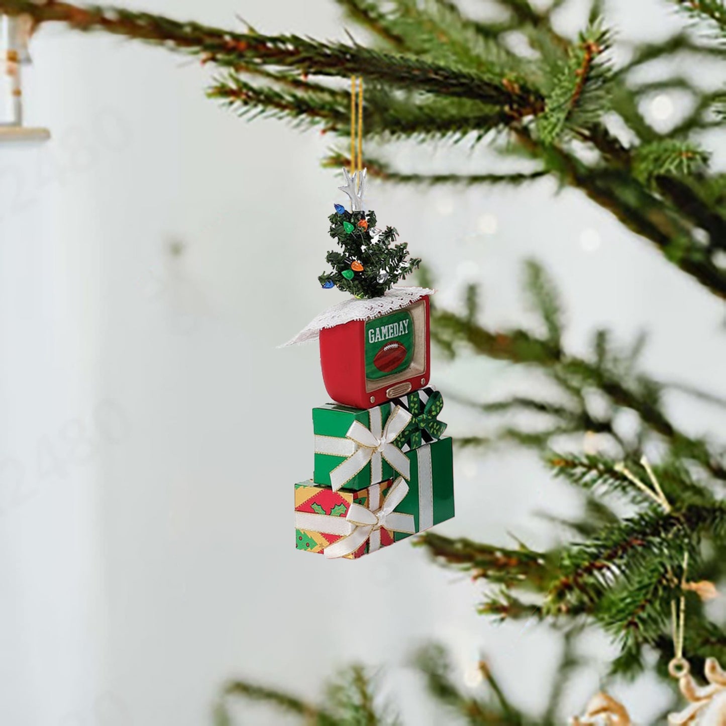 Christmas Tree Decor Pendant, 2D Acrylic Santa Claus, Daily Life Holiday Ornament, Navidad New Year Decorations