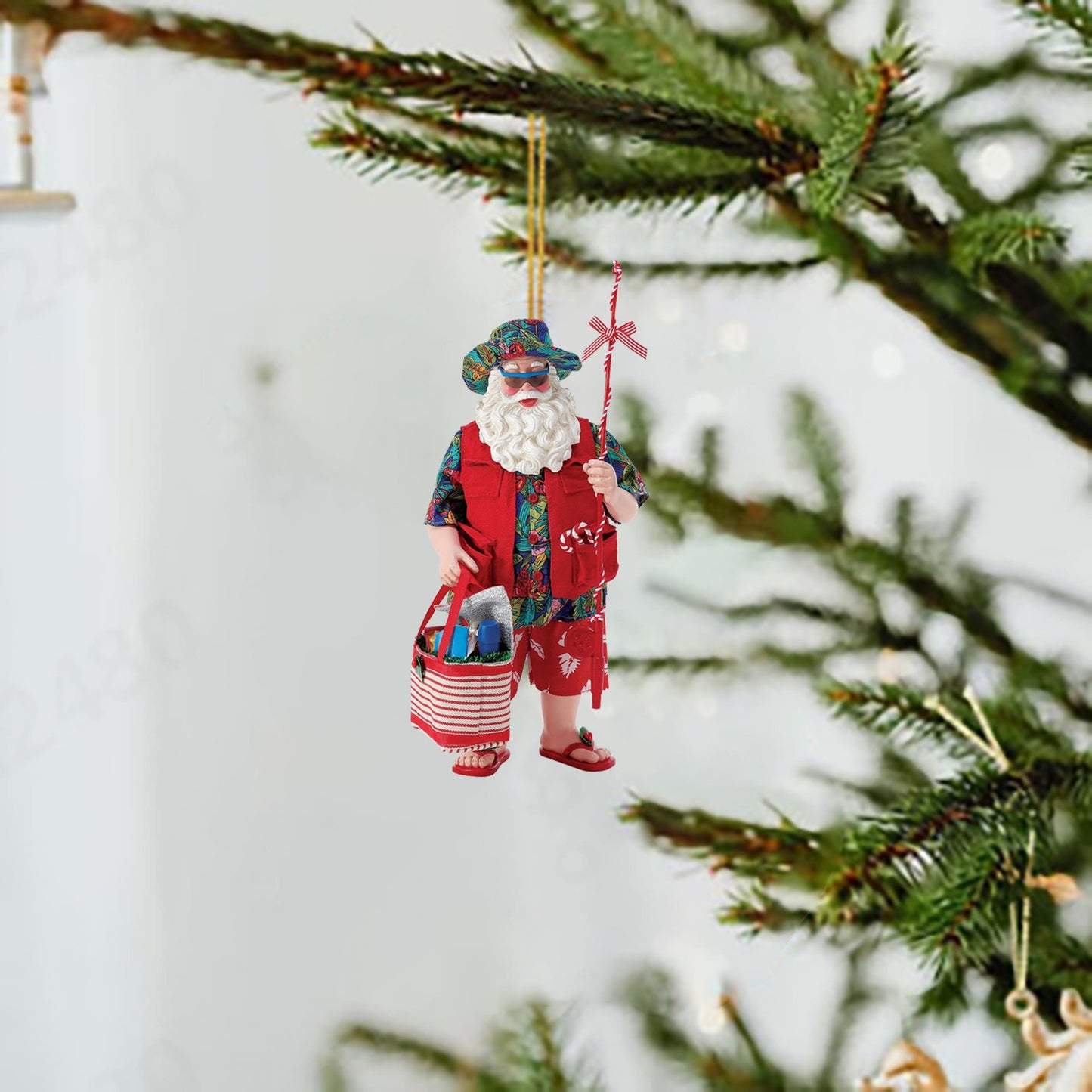 Christmas Tree Decor Pendant, 2D Acrylic Santa Claus, Daily Life Holiday Ornament, Navidad New Year Decorations