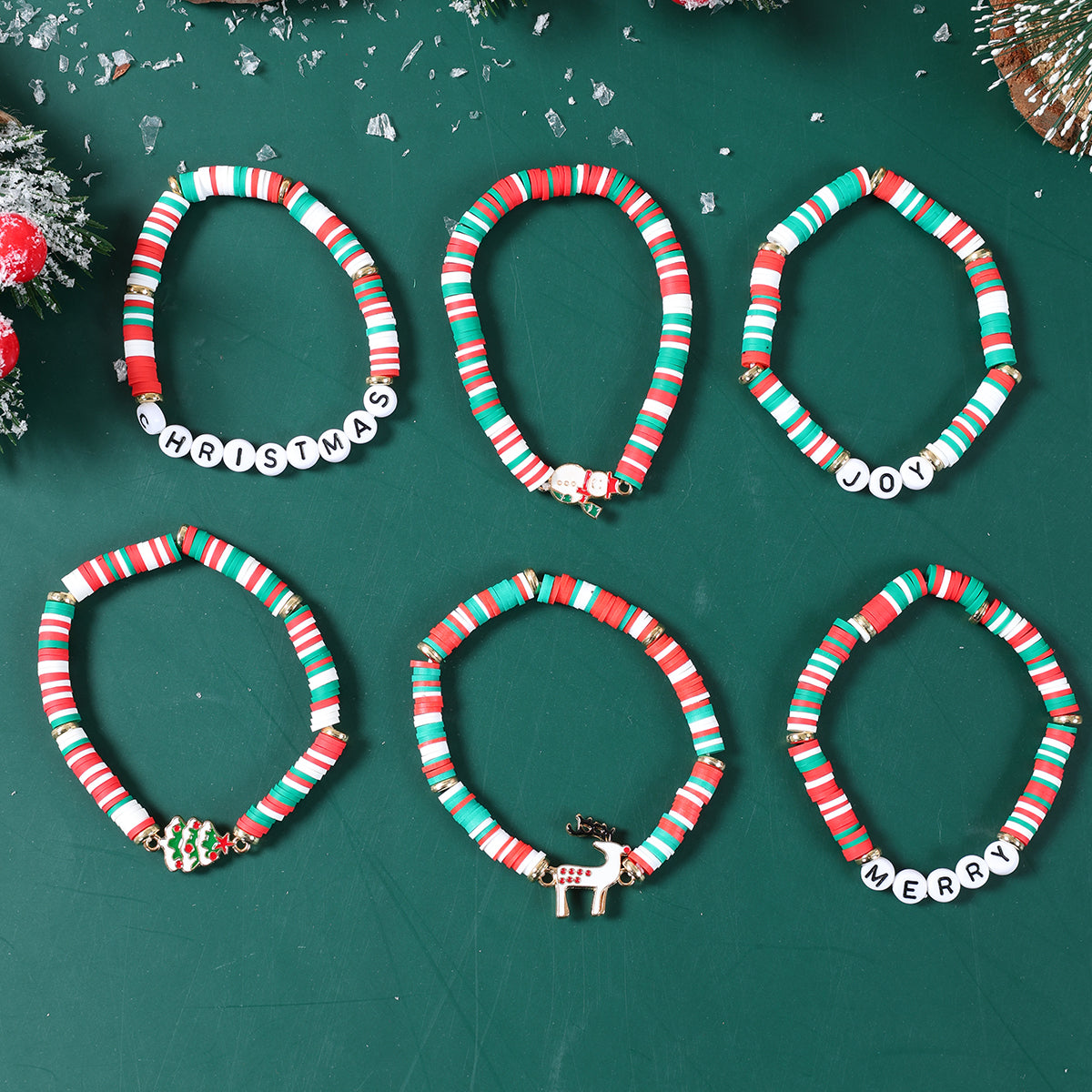 Christmas Tree Bracelets, Elk Bracelets for Kids, Girls Party Favors, Pinata Fillers, Guests Gift, Christmas Decorations