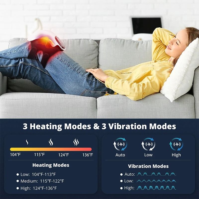 Wireless Heated Knee Massager With Vibration And Adjustable Temperature 3