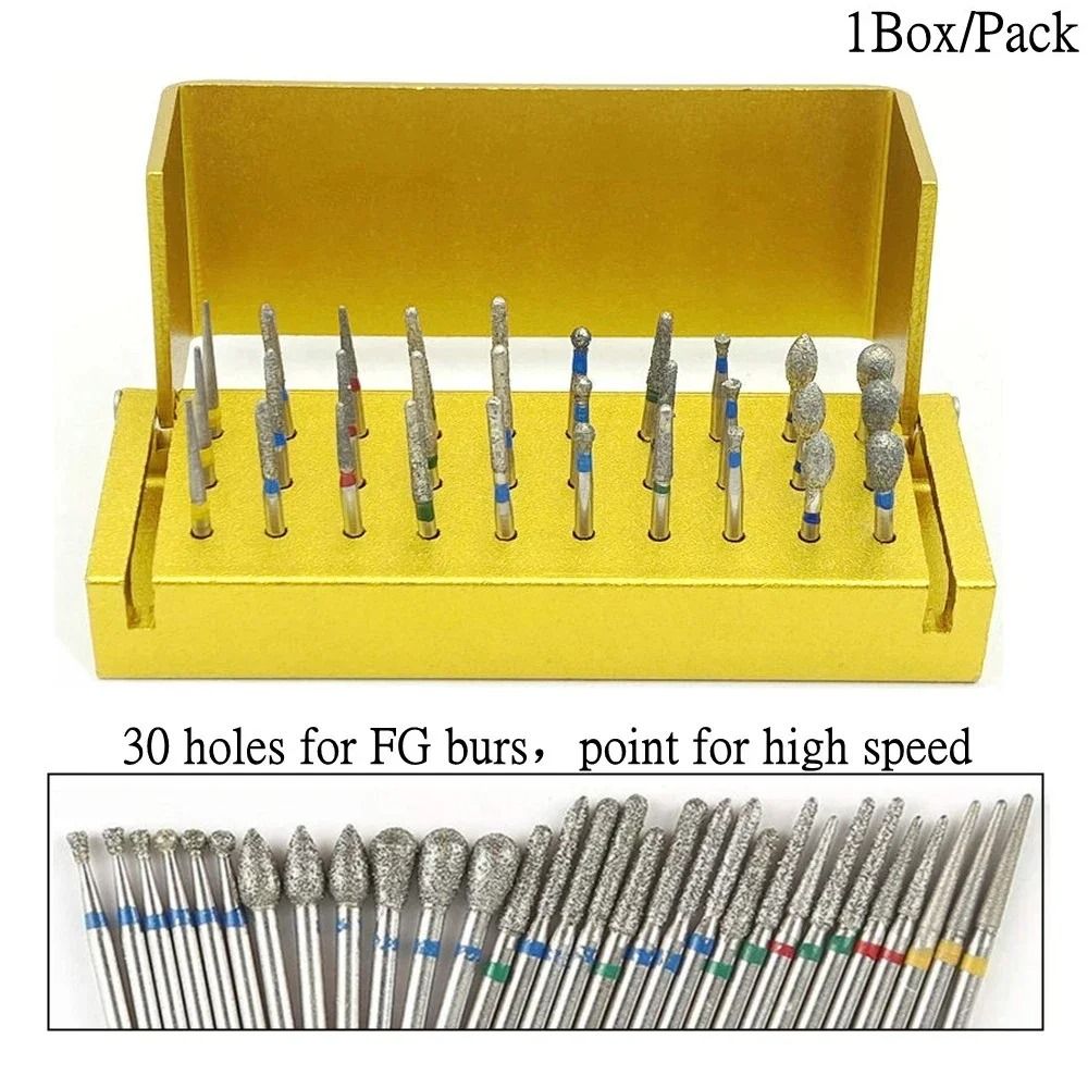 30 Piece Dental Diamond Burs Kit With Aluminum Holder For High Speed Handpiece 2