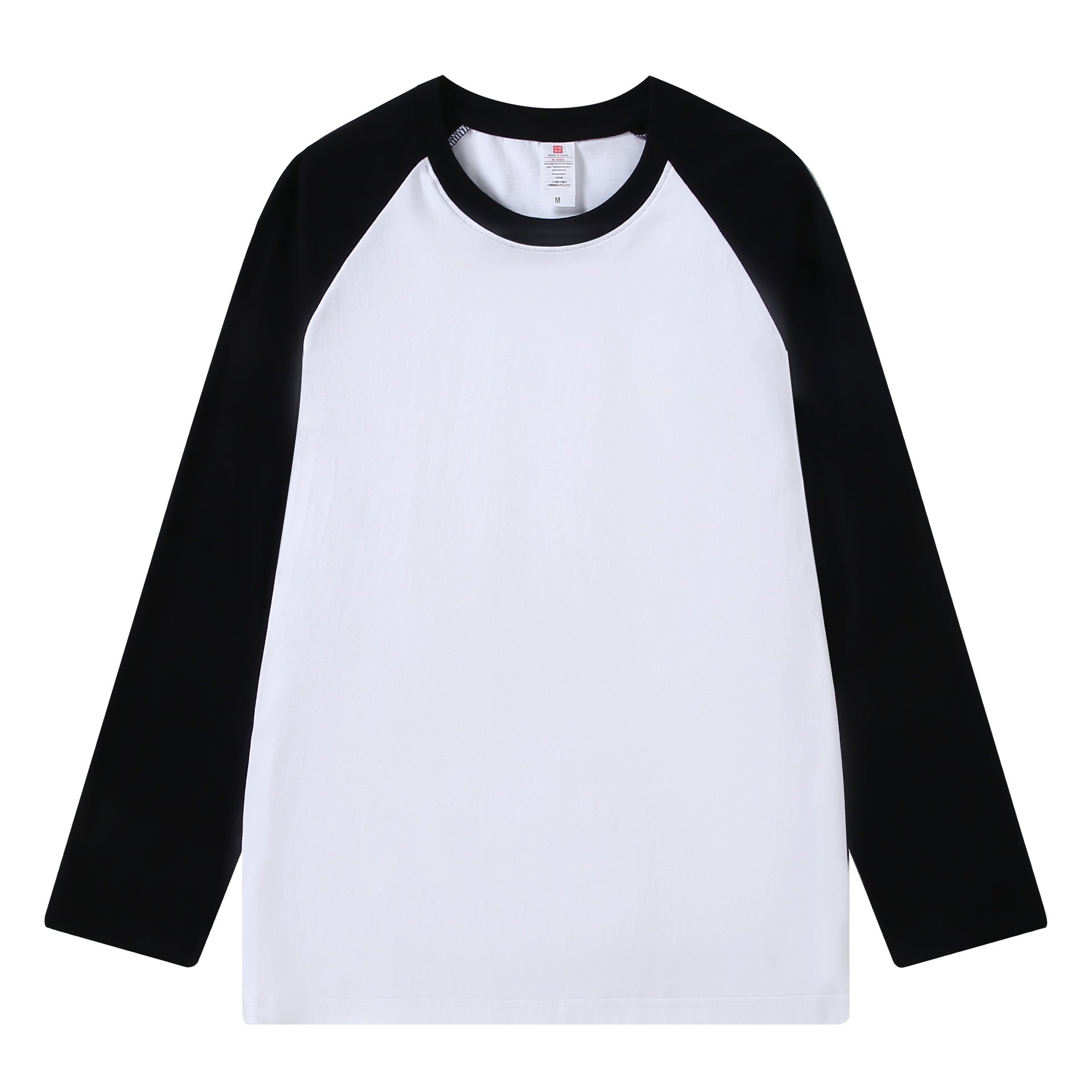 Retro Mens T Shirt Pure Cotton Long Sleeve Top Loose Fit US Style Splicing Shoulder Sleeve Design 11