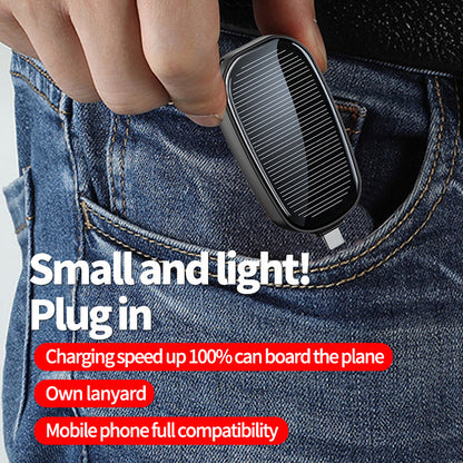 Portable Solar Charger Mini Power Bank Key Ring Compact External Battery Outdoor Camping Phone Powe 2