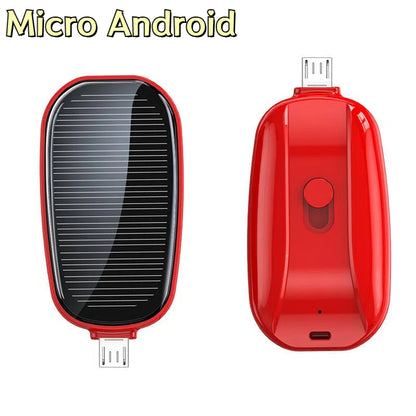 Portable Solar Charger Mini Power Bank Key Ring Compact External Battery Outdoor Camping Phone Powe 6