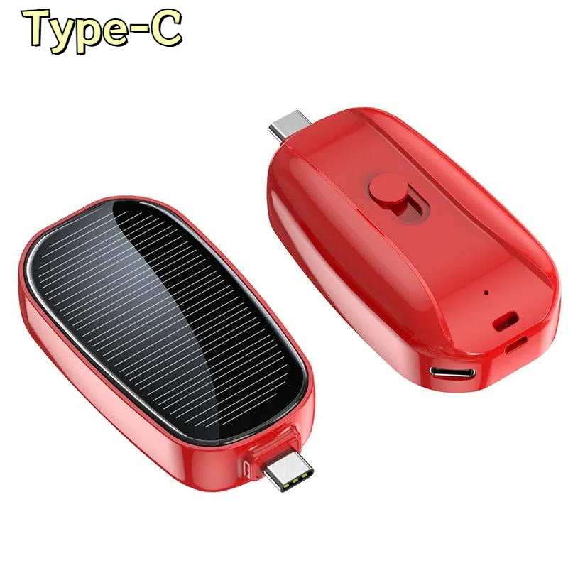 Portable Solar Charger Mini Power Bank Key Ring Compact External Battery Outdoor Camping Phone Powe 8