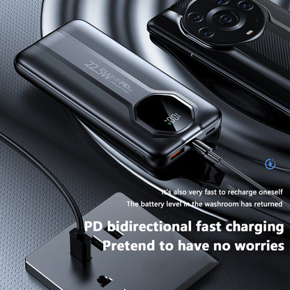 Portable Charger Power Bank Fast Charging External Battery Digital Display Mobile Phone Dual Cable 2
