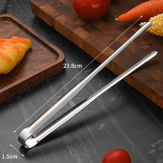 GrillMaster Stainless Steel BBQ Tongs With Non Slip Handle For Cooking And Serving 4