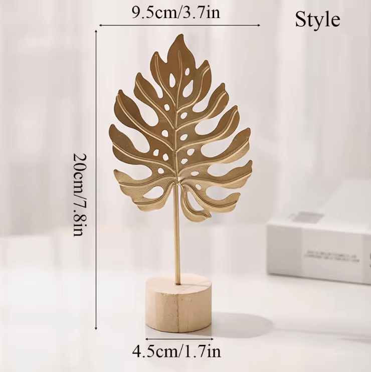 Aurelia Nordic Gold Ginkgo Leaf Sculpture For Luxury Home And Office Decor 5