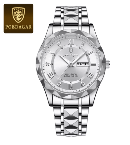 PrestigeTime Luxury Stainless Steel Mens Watch With Luminous Dial And Waterproof Design 2
