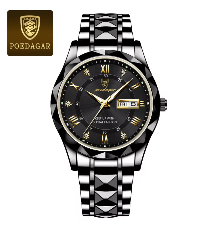 PrestigeTime Luxury Stainless Steel Mens Watch With Luminous Dial And Waterproof Design 10