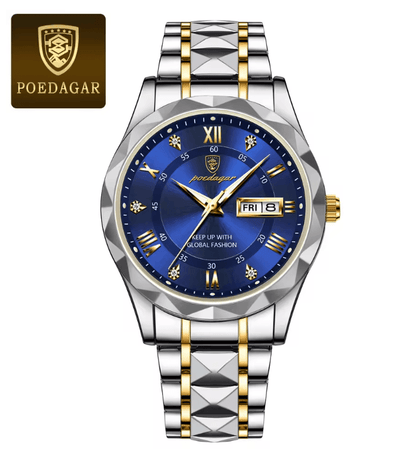 PrestigeTime Luxury Stainless Steel Mens Watch With Luminous Dial And Waterproof Design 4
