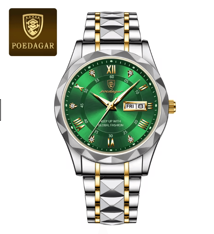 PrestigeTime Luxury Stainless Steel Mens Watch With Luminous Dial And Waterproof Design 6