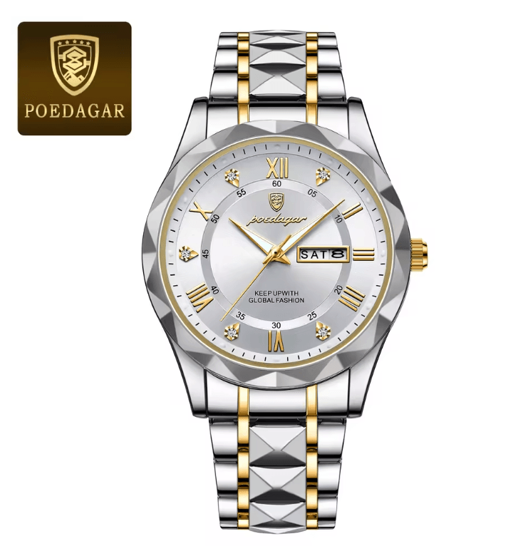 PrestigeTime Luxury Stainless Steel Mens Watch With Luminous Dial And Waterproof Design 7
